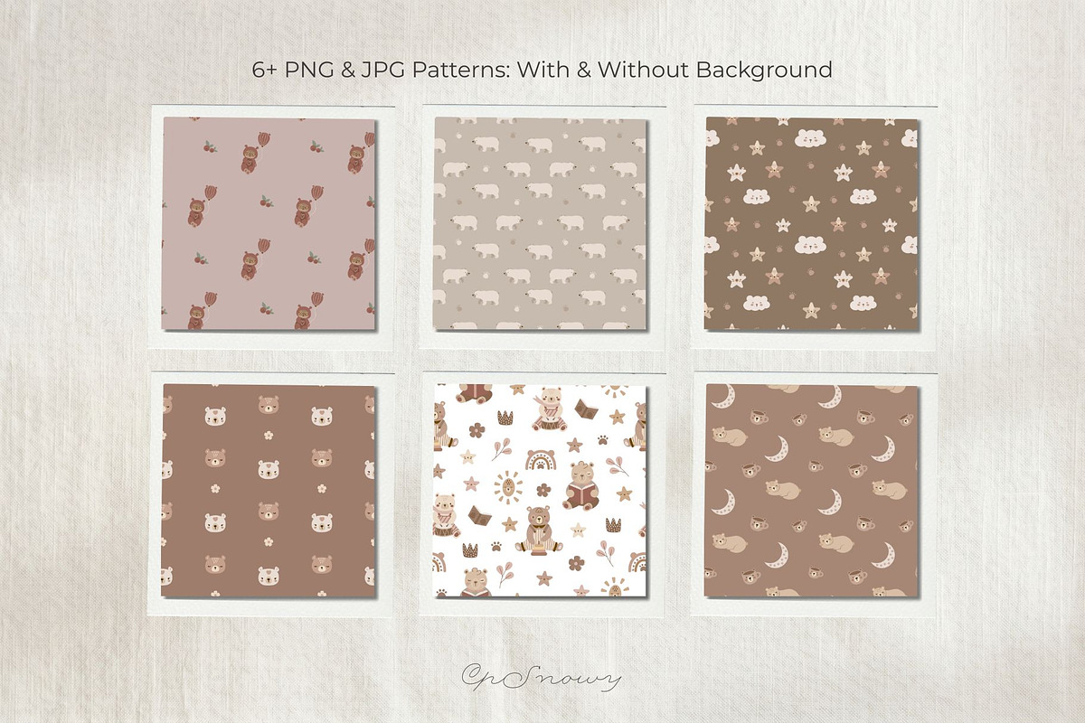 Bear World Vector Clipart & Patterns, an Animal Illustration by CpSnowy (Photo 2 of 8)