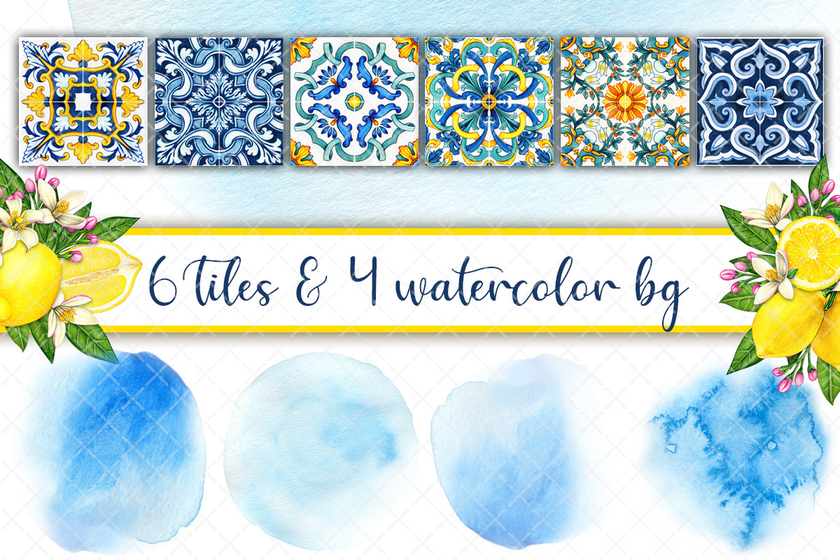 Watercolor mediterranean lemon set, a Decorative Illustration by angychan (Photo 5 of 5)