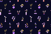 Vases with flowers set, backgrounds, a Decorative Illustration by PaperTrident (Thumbnail 10 of 10)