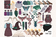 Forest Witch Clipart | Gothic, a Seasonal Illustration by GlamArtZhanna (Thumbnail 2 of 3)