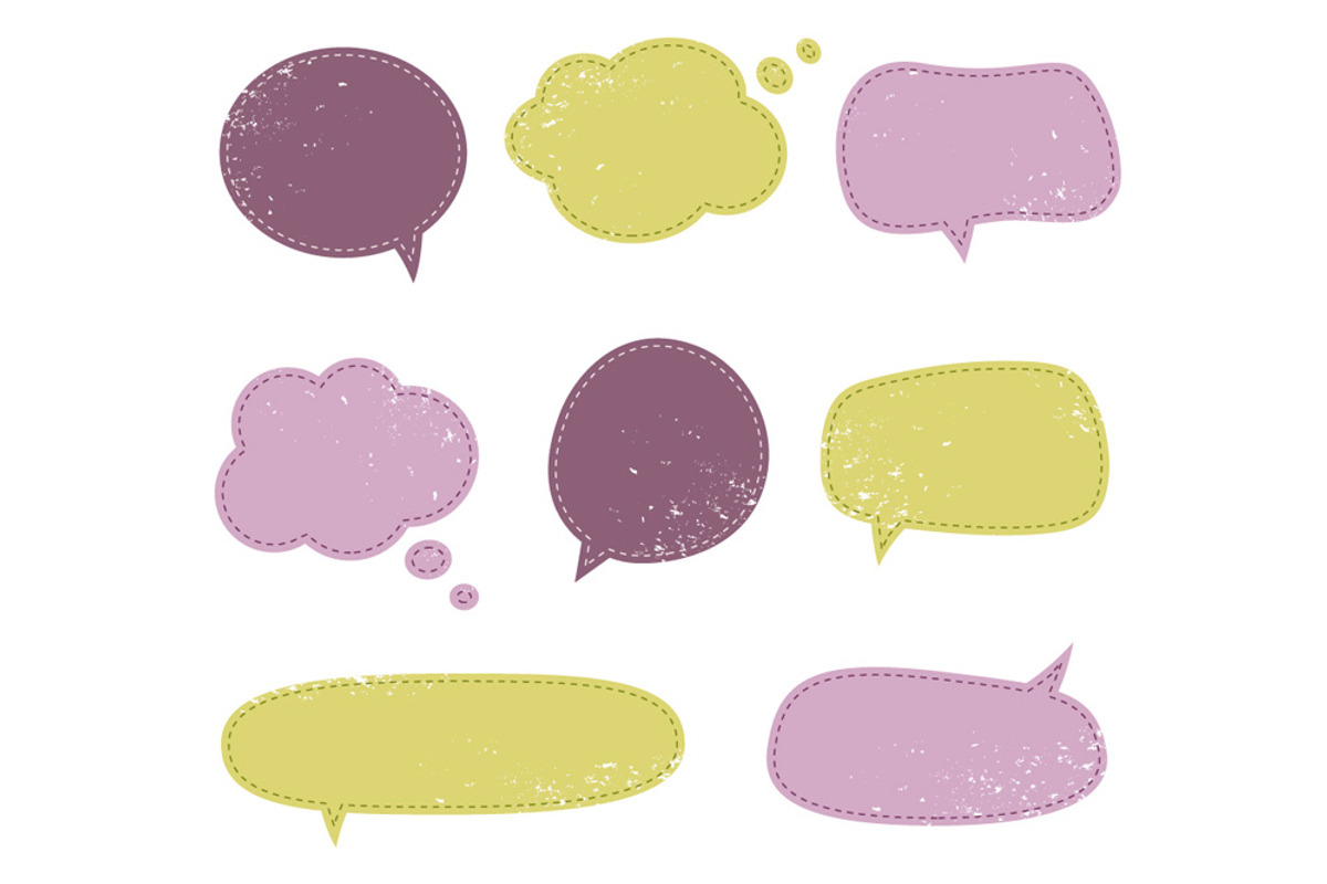 Retro speech bubbles, an Object Graphic by Paper Cards (Photo 2 of 2)