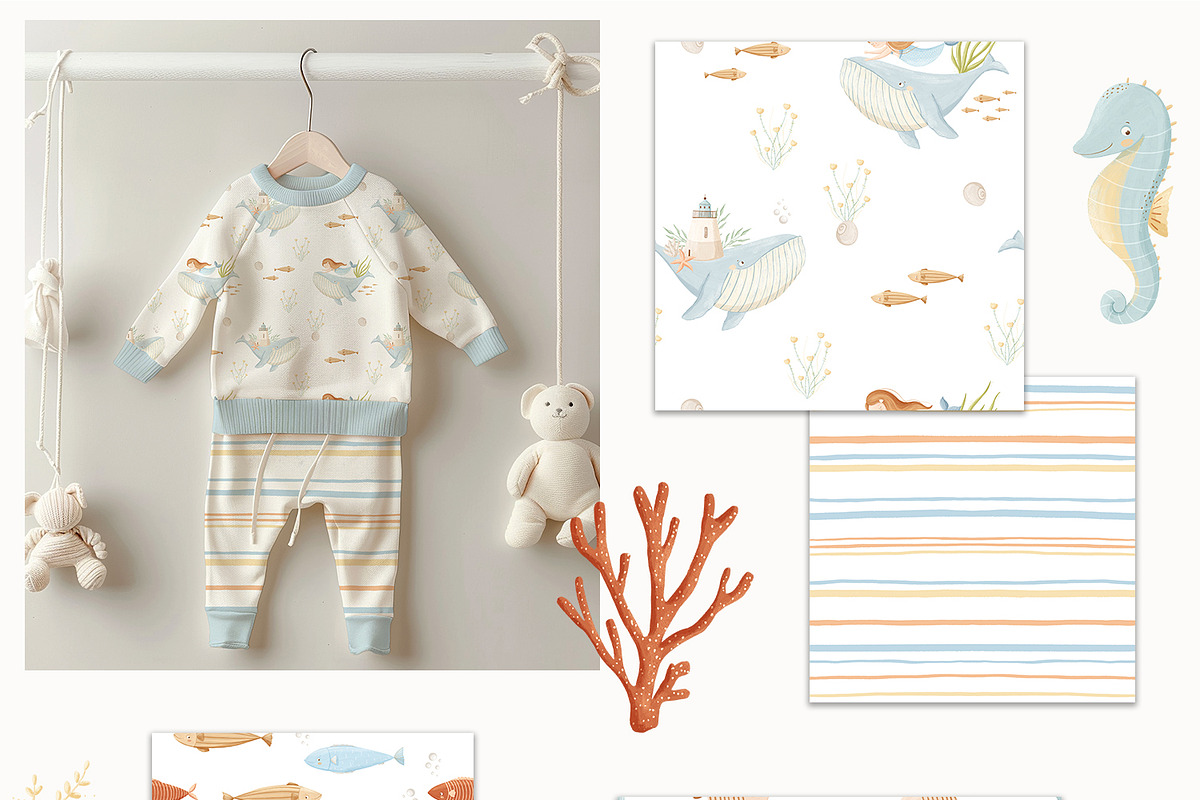 Ocean dreams - baby collection, a Decorative Illustration by polikarpovaart (Photo 11 of 17)