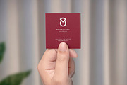 Square Business Card Mockup, a Product Mockup by GfxFoundry (Thumbnail 4 of 6)