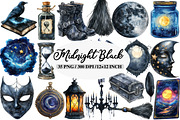 Midnight Black Halloween Clipart, an Illustration by Daily.Designs (Thumbnail 1 of 5)