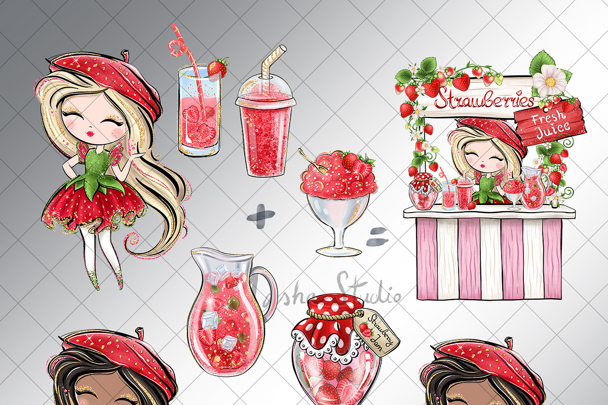 Strawberry Clipart, an Illustration by Masha  Studio (Photo 8 of 10)