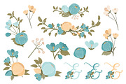 Vintage Blue Floral Heart Clipart, an Illustration by Amanda Ilkov (Thumbnail 5 of 5)