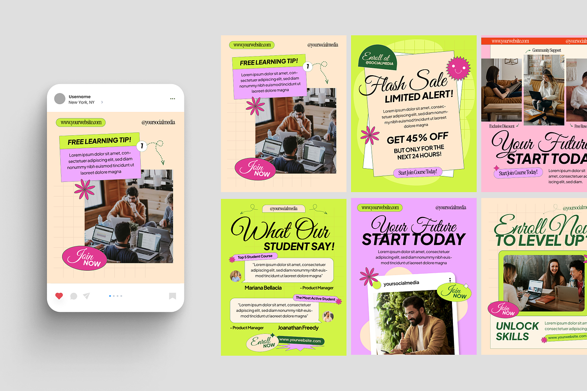 Course Online Instagram Post, a Social Media Template by MMPixelCraft (Photo 2 of 3)