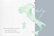Watercolor Map of Italy, a Graphic by Beloved Paper (Thumbnail 4 of 6)