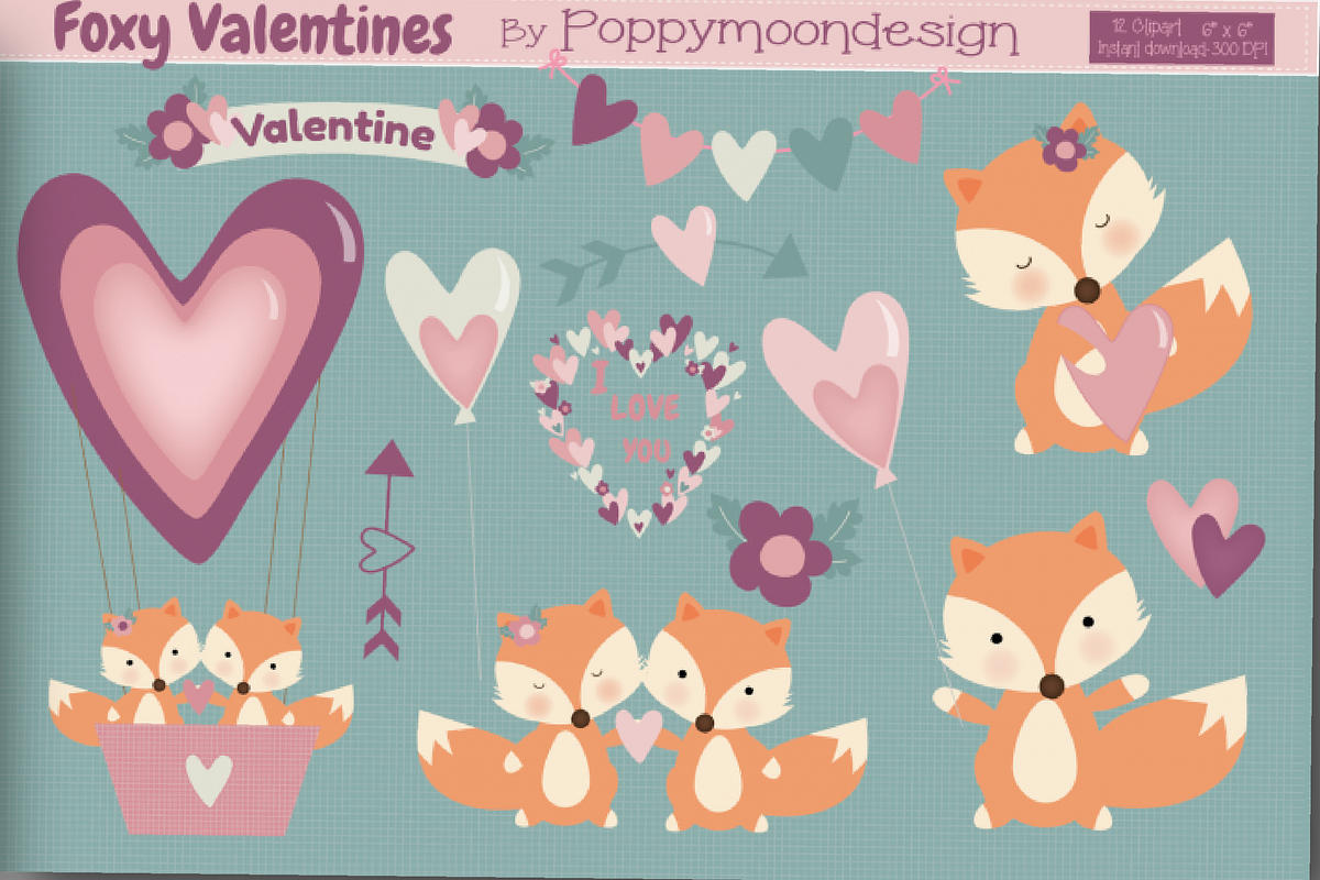 LOVE /Valentine bundle, an Illustration by Poppymoondesign (Photo 19 of 23)