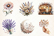 Set Flower Boho Art Design Bundle, an Illustration by DreamCafeArt (Thumbnail 2 of 4)
