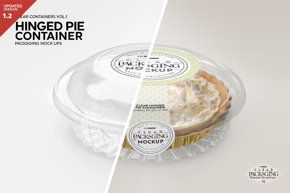Clear Hinged Pie Container Mockup, a Cups & Container Mockup by INCDesign (Photo 1 of 8)