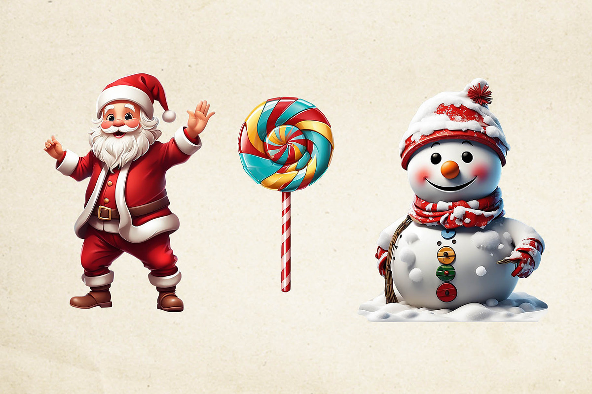 Merry Christmas Clipart Characters, an Object Graphic by Black Spade Design (Photo 4 of 4)