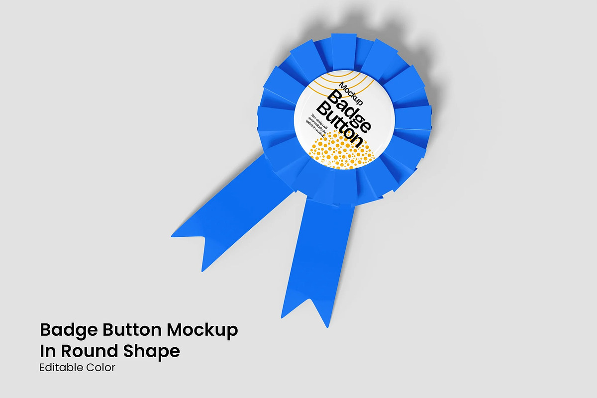 Badge Button Mockup in Round Shape, a Household Mockup by renderstockmarket