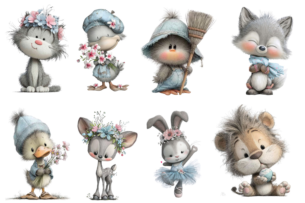Watercolor Nursery Animals Clipart, an Illustration by Designworld (Photo 3 of 5)