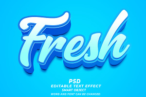 PSD Fresh 3d Editable Text Effect