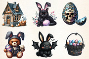 Funny Gothic Easter Clipart, an Illustration by DreamArtGraphic (Thumbnail 3 of 4)