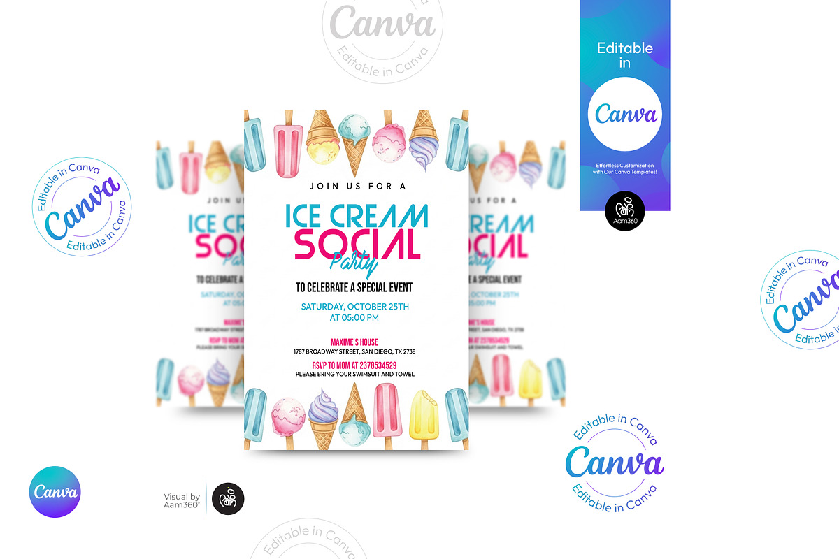 Ice Cream Social Flyer, a Flyer Template by Aam360 (Photo 3 of 3)