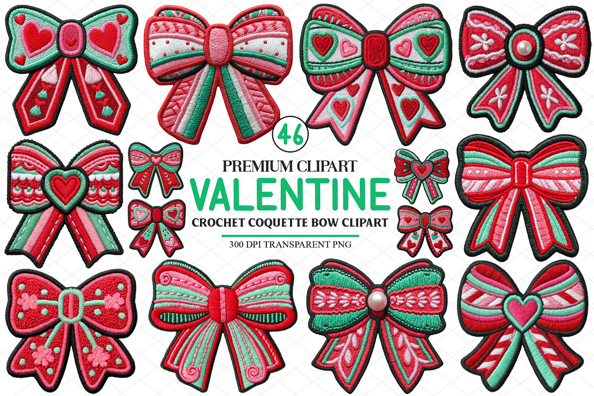 Crochet Valentine Coquette Bow Clipa, an Illustration by cherrydesign (Photo 1 of 4)