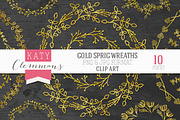 Gold Sprig Wreaths clip art pack, a Texture Illustration by Katy Clemmans (Thumbnail 1 of 5)