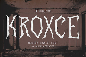 Kroxce Horror Display Font, a Handwritten Font by Maulana Creative