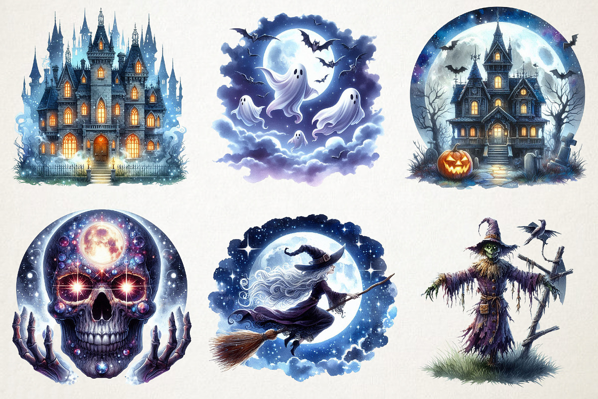 Halloween Spooky Night Collection Cl, an Illustration by RobertsArt (Photo 7 of 7)
