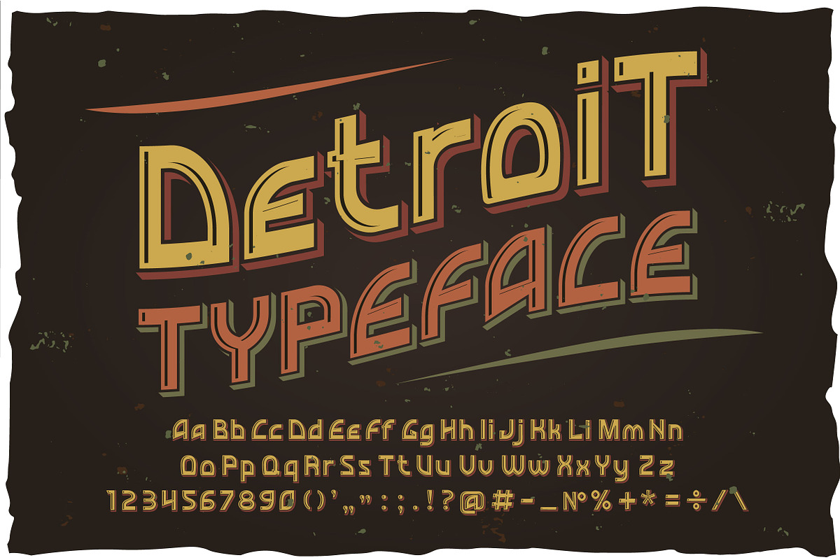 Detroit OTF vintage label font. preview 2