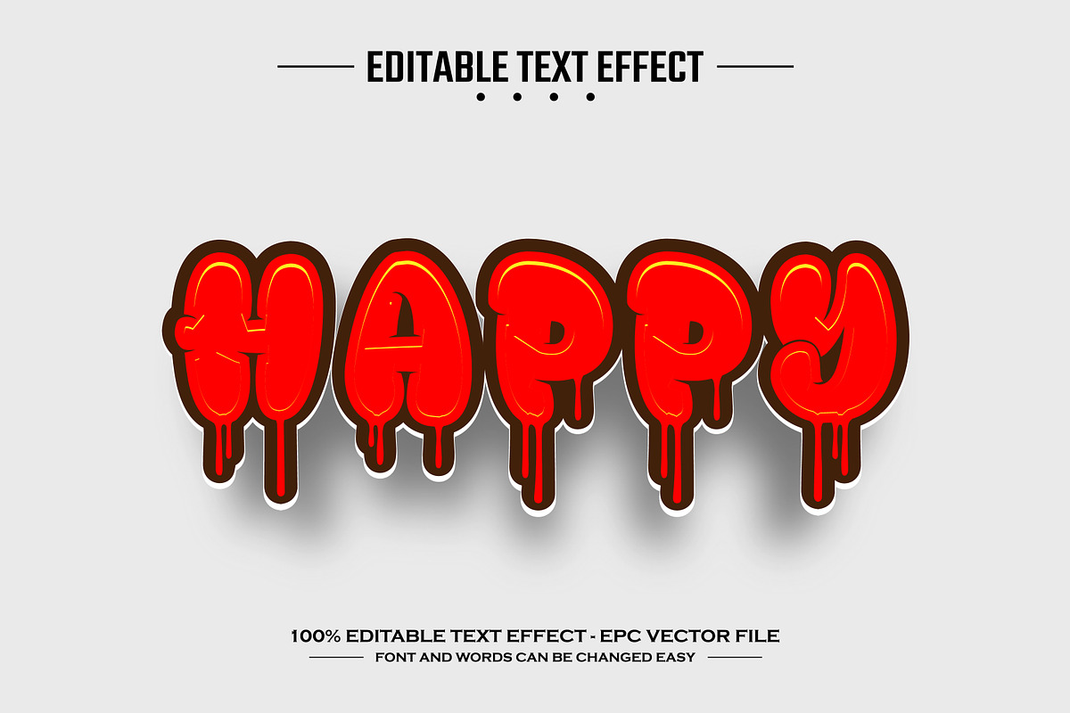 Happy 3D editable text effect, a Layer Style Add-On by nicemorning (Photo 1 of 3)