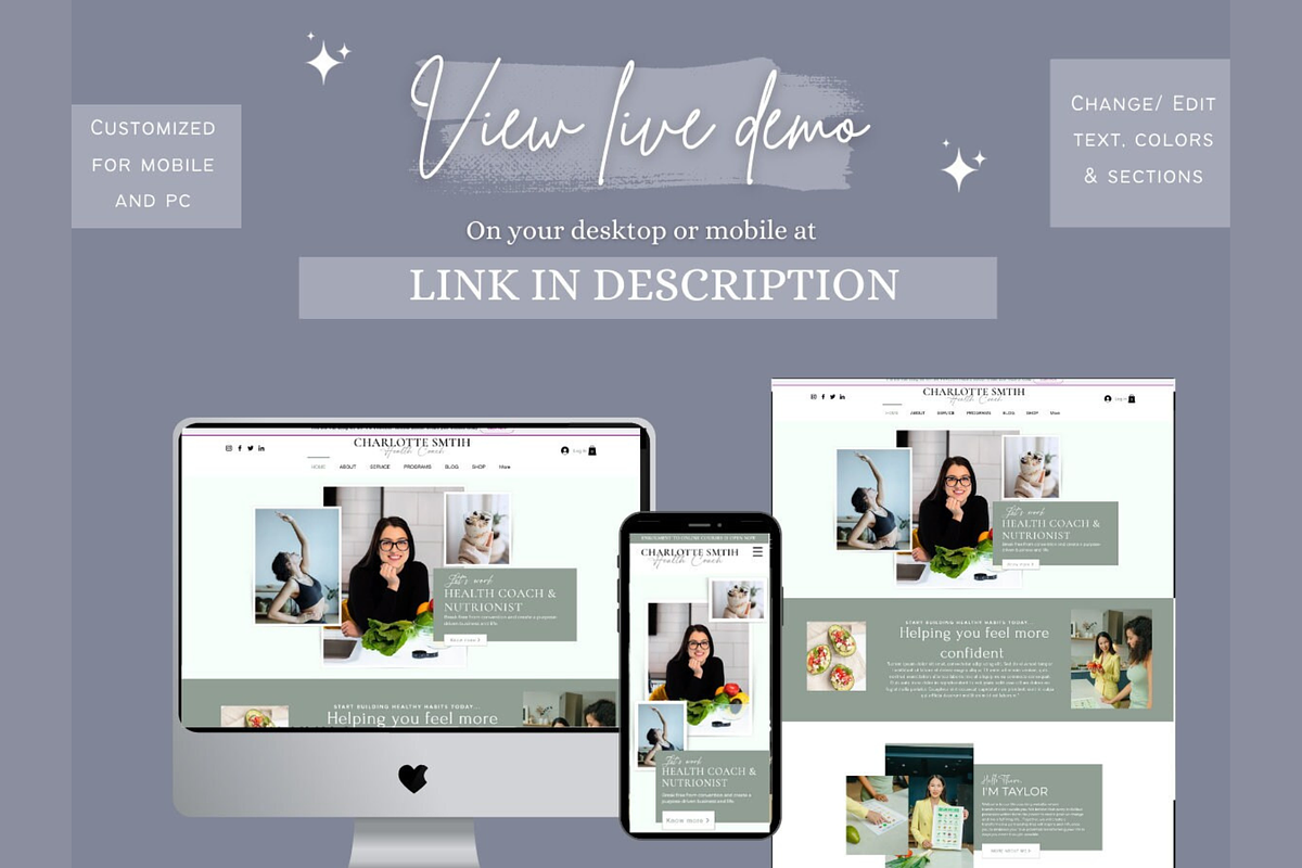 Wix health coach website template, a Wix Template by Climbwithelevator (Photo 2 of 8)