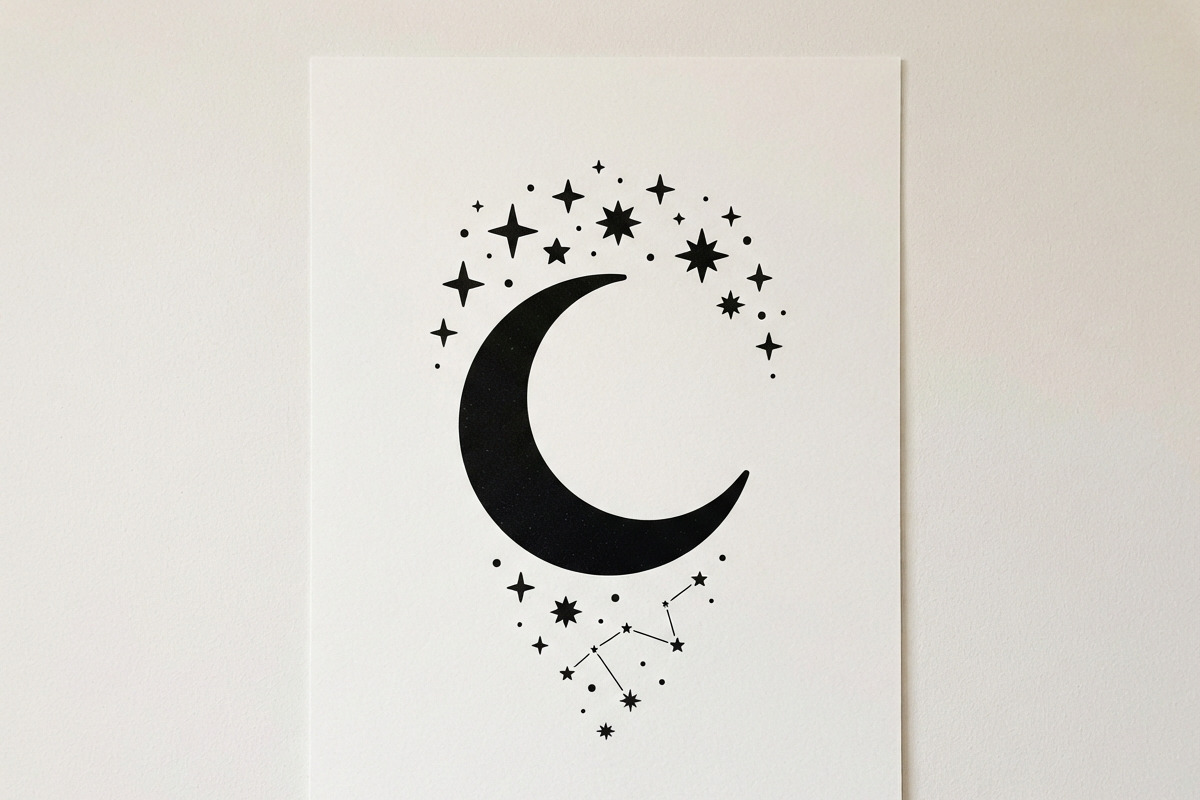 50 Crescent Moon with Stars, an Empty State Illustration by Amazin_art (Photo 22 of 47)
