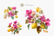 Watercolor Bouganvilleas and Lemons, a Decorative Illustration by ThaismotaCreativeCo (Thumbnail 5 of 11)