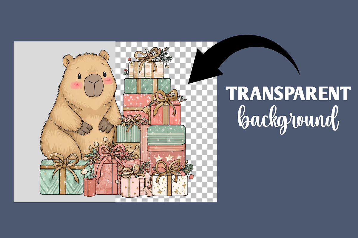 Christmas Capybara Clipart, an Illustration by Designworld (Photo 2 of 6)