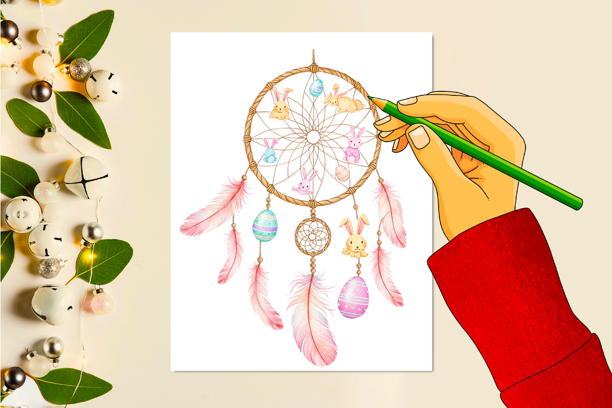dream catcher made of Easter bunny c, an Illustration by RobertsArt (Photo 4 of 7)