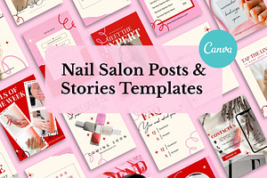 Nail Salon Social Media Templates, a Social Media Template by Anna Design Studio