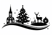 Christmas silhouette illustration, an Illustration by Amazin_art (Thumbnail 11 of 21)