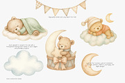 dreamy set of baby bears nursery, a Decorative Illustration by Pink Studio Art (Thumbnail 3 of 9)