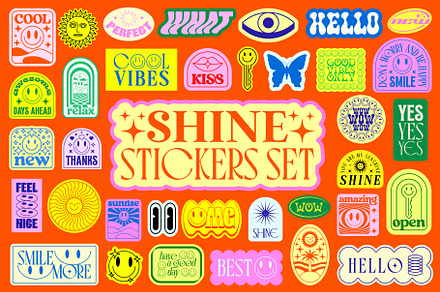 SHINE STICKERS VECTOR SET, an Object Graphic by craftlove