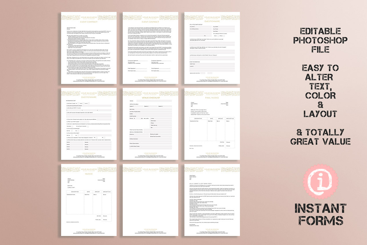 Event Planner Contract & Forms IF269, a Stationery Template by InstantForms (Photo 1 of 3)