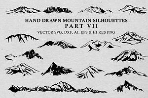 Hand Drawn Mountains And Trees 7