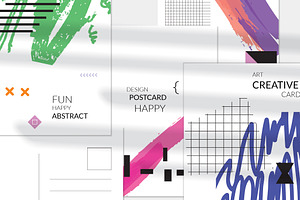 US Postcard Abstract Hand Drawn