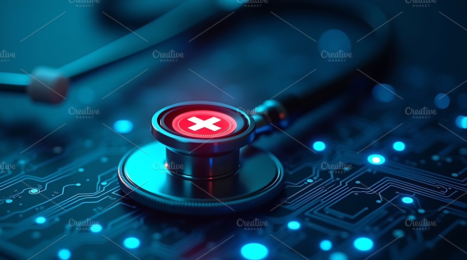 Cybersecurity healthcare stethoscope, a Technology Photo by Artonix