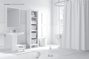 Kids Bathroom Bath Curtain Mockup, a Product Mockup by creatsy2 (Thumbnail 2 of 6)