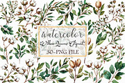 Watercolor Willow Leaves Clipart, an Illustration by Libby Wishes (Thumbnail 1 of 3)