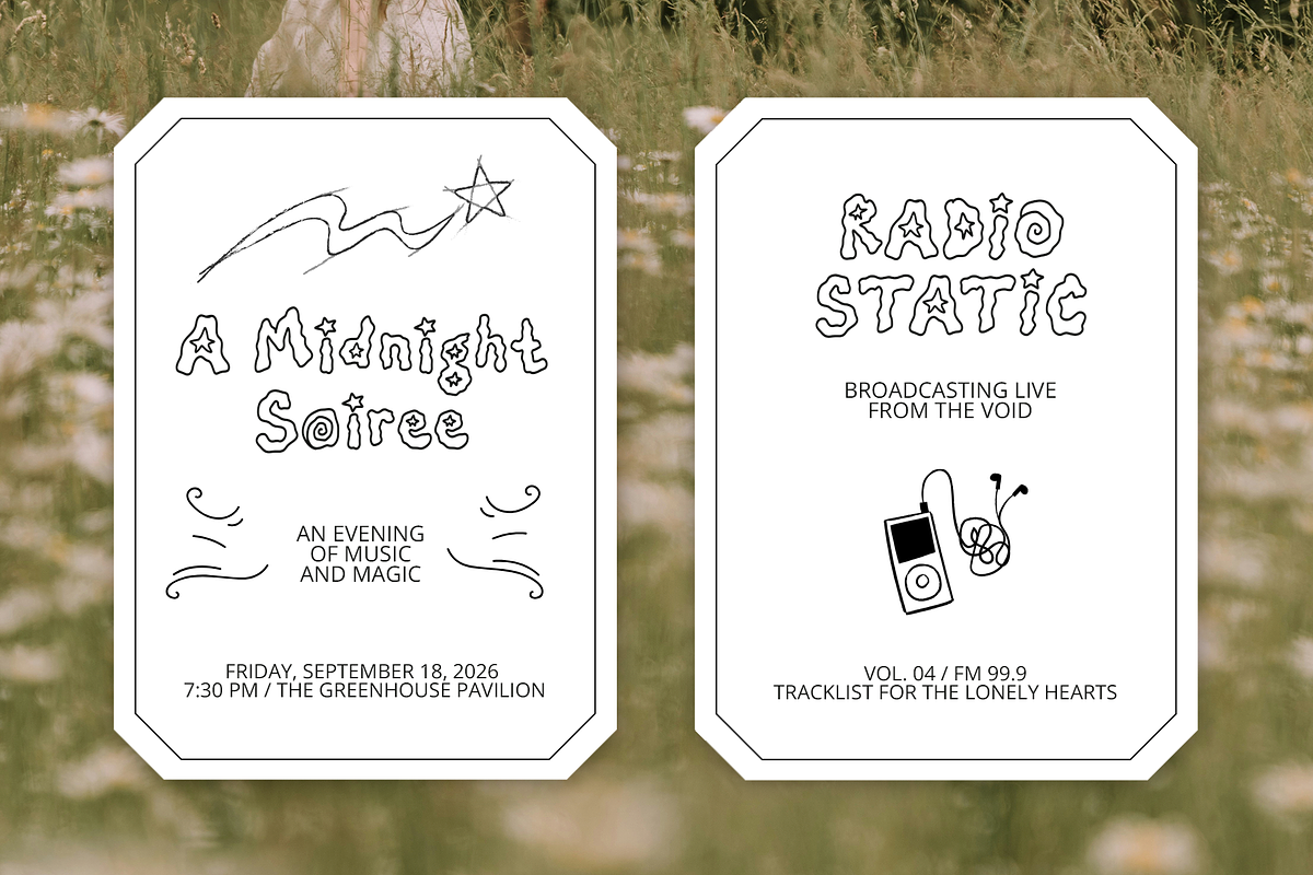 Meltopia Outline Retro Font, a Handwritten Font by Nonceni (Photo 7 of 9)