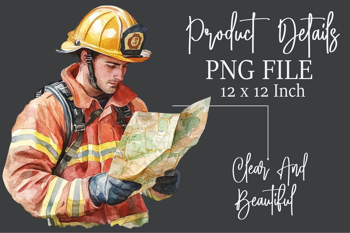Cute Fire Department Watercolor Clip, an Illustration by Rose Art (Photo 6 of 7)