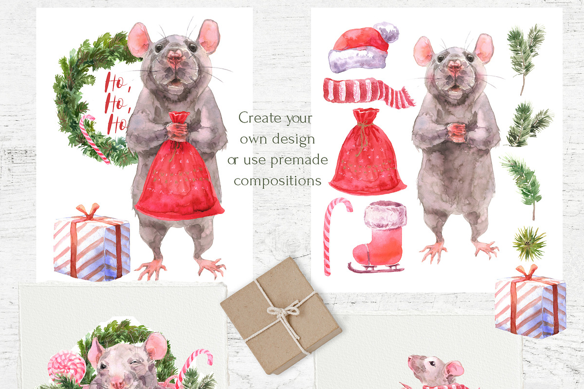 Mini Rats Watercolor Collection, an Illustration by Cat In Colour (Photo 6 of 10)
