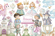Princess Kingdom Watercolor Clipart, an Illustration by MockupWizard (Thumbnail 1 of 6)