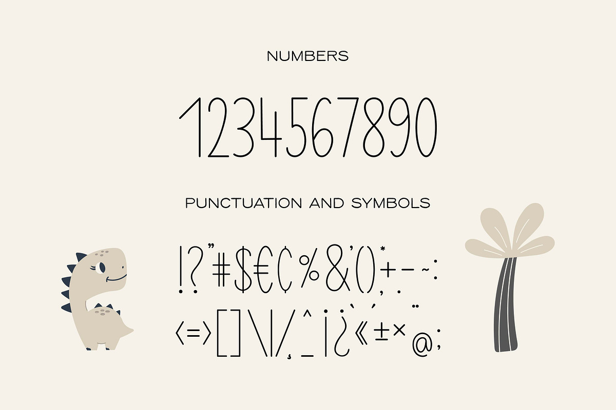 Baby Dino - Kids Font, a Sans Serif Font by EltaMaxArt (Photo 3 of 12)