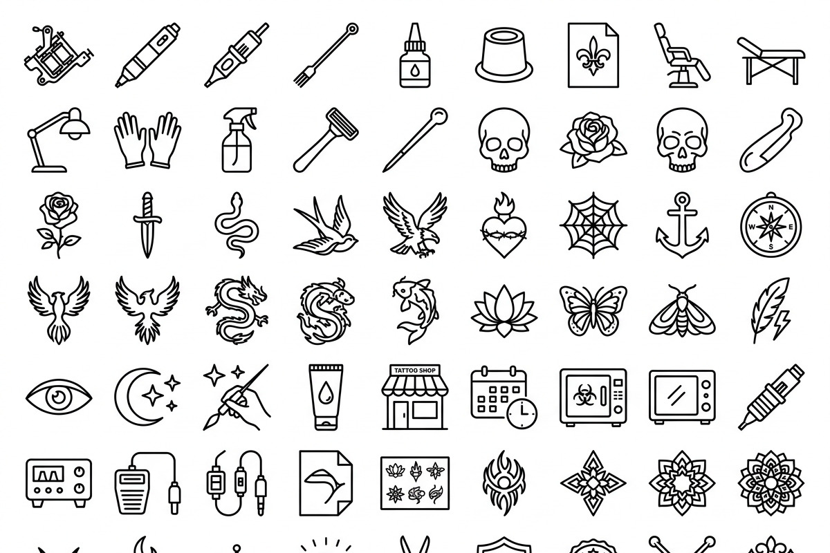 Bundles Tattoo Studio Outline Icons, an Outline Icon by adenpinkstore (Photo 3 of 10)