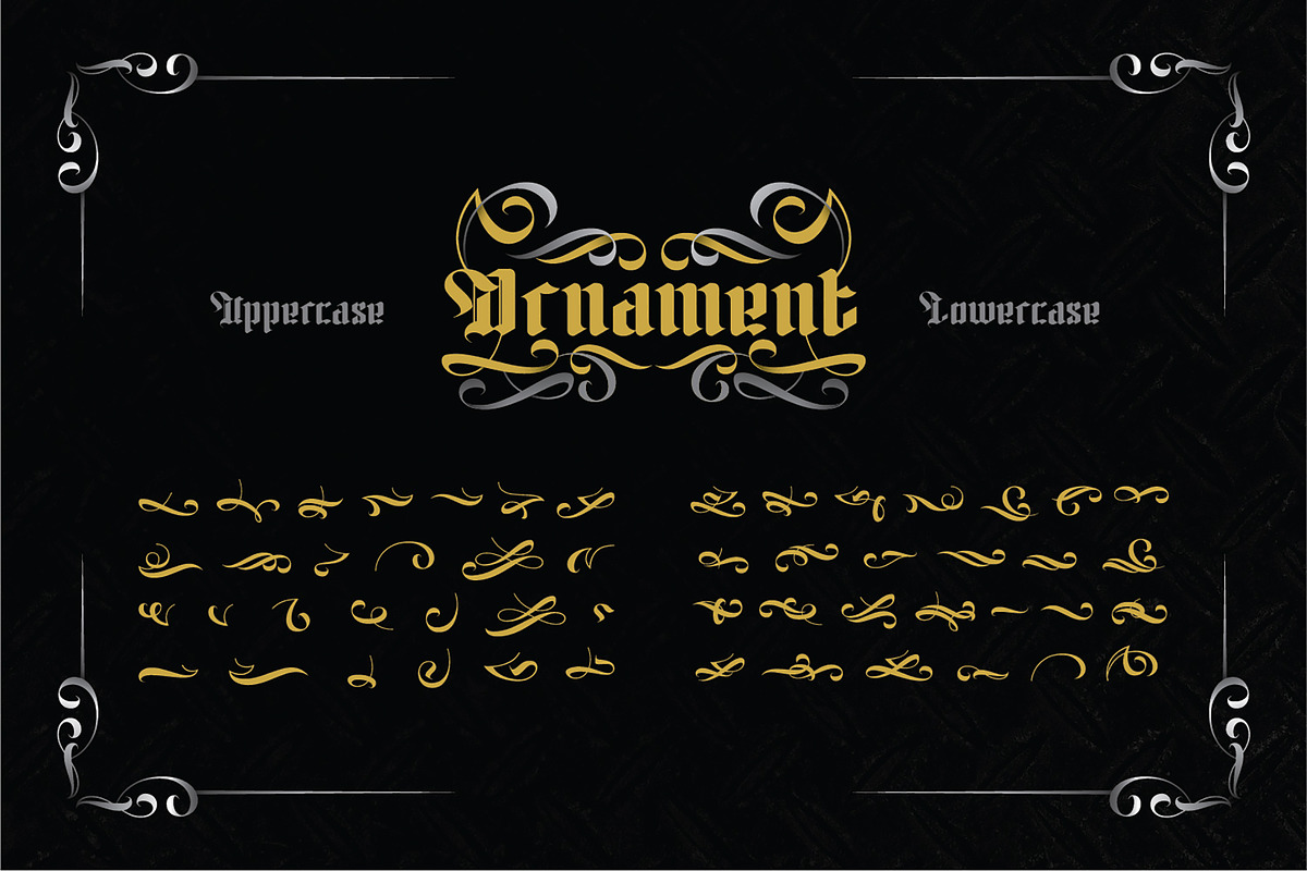 Herkaloya - Ornament Blackletter, a Blackletter Font by Ekahermawan (Photo 9 of 10)