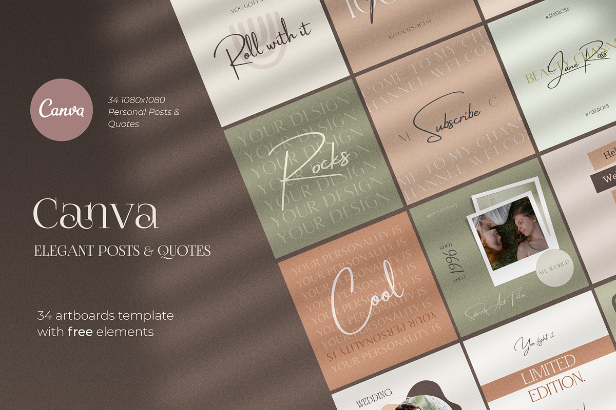 Canva Elegant Social Post Template, a Social Media Template by Catkie ...